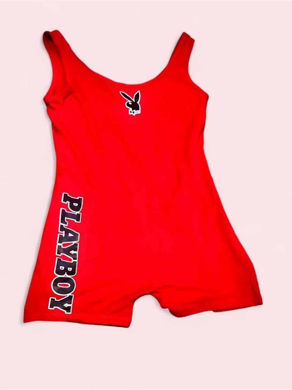 PLAYBOY Red Girls One-Piece Romper with Logo